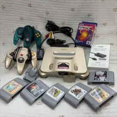NINTENDO64 ゴールド 本体 コントローラー ソフトセット