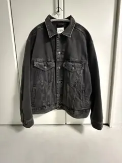 最終価格【美品】ZARA ダークグレー デニムジャケット 短丈 M