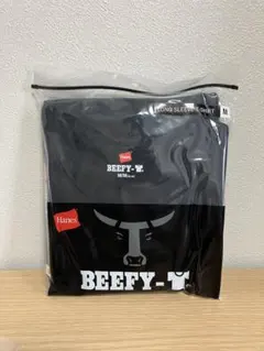 【新品】Hanes BEEFY 長袖Tシャツ Mサイズ 黒　ロンt 黒　ブラック