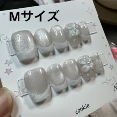 【セツ】マグネット　フレンチ　現品ネイルチップ　付け爪(A1366)