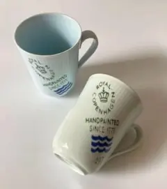 ロイヤルコペンハーゲン フルーテッドシグネチャー マグカップ 2個セット 廃番品