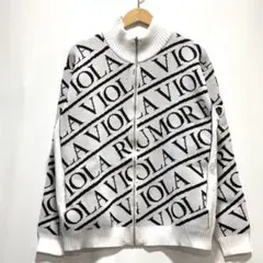 新品‼️VIOLA❗ジャガードロゴ❗フルZipセーター❗訳あり