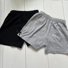 キッズ ハーフパンツ 2枚セット 100cm 黒 グレー