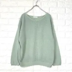 ドレスキップ/M/緑/ニットプルオーバー/アクリル素材/長袖/春秋/カジュアル