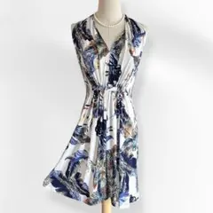 エジェリー　花柄　ボタニカル　ワンピース ストレッチ　リゾート