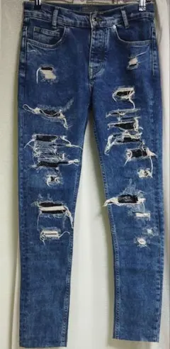 ZARA MAN メンズ ダメージスキニーデニム ジーンズ 実寸W74cm