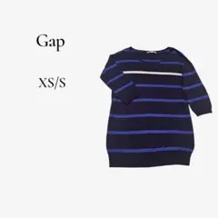 【Gap】ボーダーニット チュニック ネイビー ブルー系 サイズXS/S