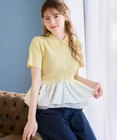 31 Sons de mode 襟付き切替ペプラムニットのサムネイル