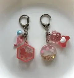 レジンキーホルダー　クマちゃんチャーム２つセット
