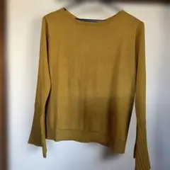 キャメルフレア袖 ニットセーター