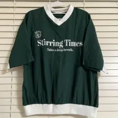 Stirring Times 半袖ナイロン　Tシャツ ダークグリーン