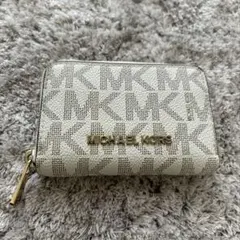 マイケルコース 小銭入れ シグネチャー ラウンドファスナー ホワイトＭＫロゴ