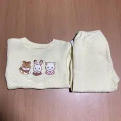 UNIQLO★シルバニアファミリー★長袖上下キルトパジャマ★イエロー★100cm