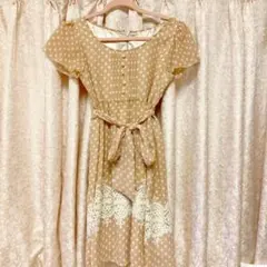 Rew de Rew ドット　ベージュワンピース