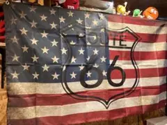 ルート66 フラッグ　タペストリー　アメリカン雑貨　インテリア　ガレージ雑貨　②
