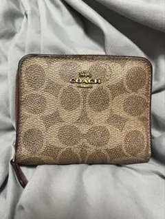COACH 二つ折り財布 ベージュ レザー