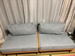 セパレートソファベッド 2点セット ライトグレーのサムネイル