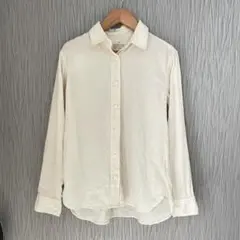 無印良品 洗いざらし 長袖シャツ XS 生成 綿100% ナチュラル レディース