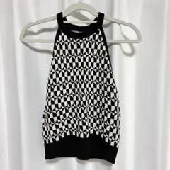 【Ray BEAMS】柄編み ホルター キャミ ニットのサムネイル