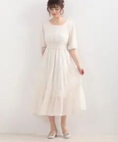 MAJESTIC LEGON シフォンティアードロングワンピース アイボリー　Sのサムネイル