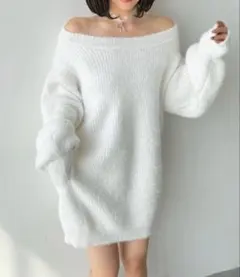 ROYAL PARTY シャギーニットワンピース オフホワイト