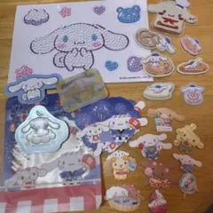 シナモロール　和紙柄　フレークシール　ぷっくりシール　おすそ分け