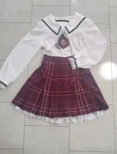 【1回着用】Secret Honey セットアップ エンジ チェック 制服