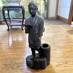照井栄 ブロンズ像 彫刻 人物像 木台座付き 照井栄 ブロンズ像 彫刻 人物像 木台座付き - メルカリ