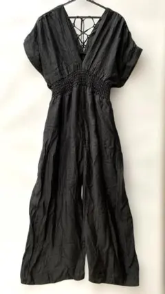 CLASSICAL ELF Vネックオールインワン オーバーオール ブラック系