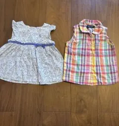 Ralph Lauren 組曲チェック柄 ノースリーブシャツ チュニック