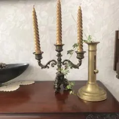 【2セット】真鍮キャンドルスタンド、キャンドルホルダー　アンティーク