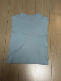 ライトブルー ノースリーブ トップス M