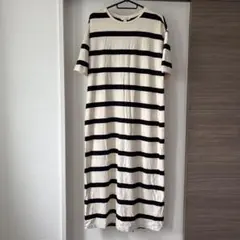 H&M ボーダー ロングワンピース 半袖