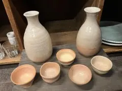 萩焼　陶器製お猪口・ぐい飲み7点セット　箱付