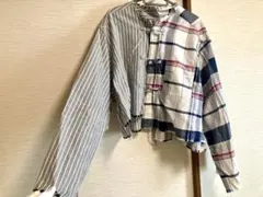 【Mike様専用】etsinta　リメイクチェックショートチャイナシャツ