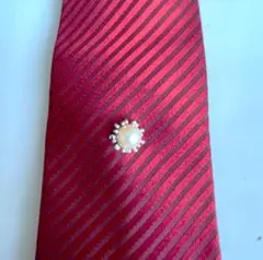 SILVER ネクタイピン パール調 約10mm メンズ フォーマル 冠婚葬祭