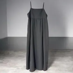 グローバルワーク キャミワンピース F 黒 ロング フレア バックリボン 着回し