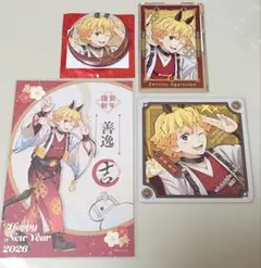 【匿名・新品未使用】鬼滅 午年 善逸 ポスカ・コースター・カード・バッジ 計4点