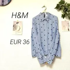 9360-1 エイチアンドエム H&M 長袖デザインシャツ レーヨン100％