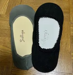 未使用　フットカバー　2足セット　グレー＆ラメブラック　ソックス