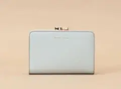 【美品】SamanthaThavasa バイカラー口金折財布　ライトブルー