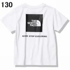 ザ ノースフェイス バックスクエアロゴ 半袖Tシャツ 130cm 白x黒
