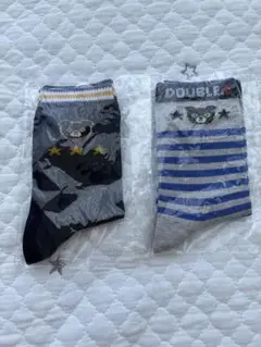 DOUBLE B キッズ靴下 迷彩柄 ストライプ