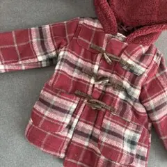 最終値下げ！SLAP SLIP 赤チェック　ボア　ダッフルコート