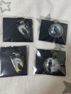 カラス　キーホルダーとネックレス4個セット
