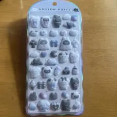 【正規品】コットンパフィーシール　アニマル　モノクロ　動物　キャラクター