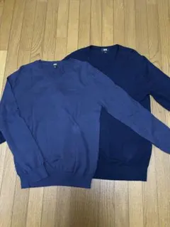 UNIQLO ネイビー・ダークブルー Vネックセーター S