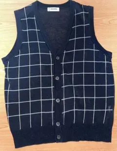＜U.P renoma＞レノマ チェック柄 ニットベスト ネイビー