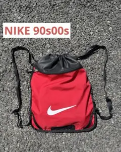 90s 〜 00s NIKE ナップサック　リュックサック ナイロン レアカラー 90s NIKE 銀タグ ナイロン ナップサック ブラック - メルカリ