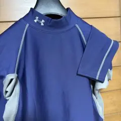美品サイズLアンダーアーマー/METAL/FITTED/長袖モックネックシャツ